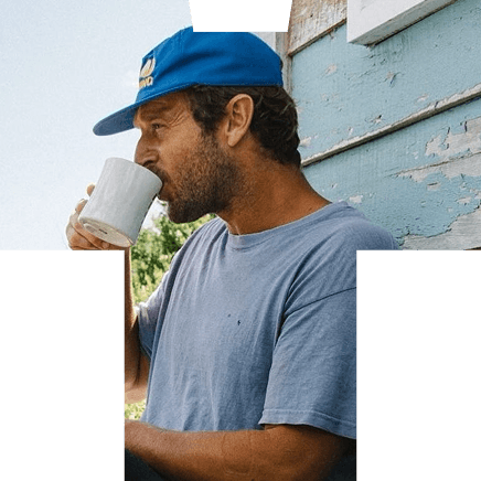 Man drinking coffee