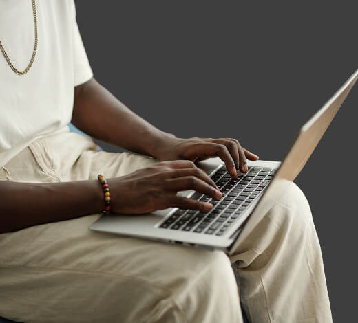Man using laptop