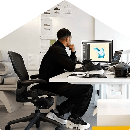 Man in front of computer